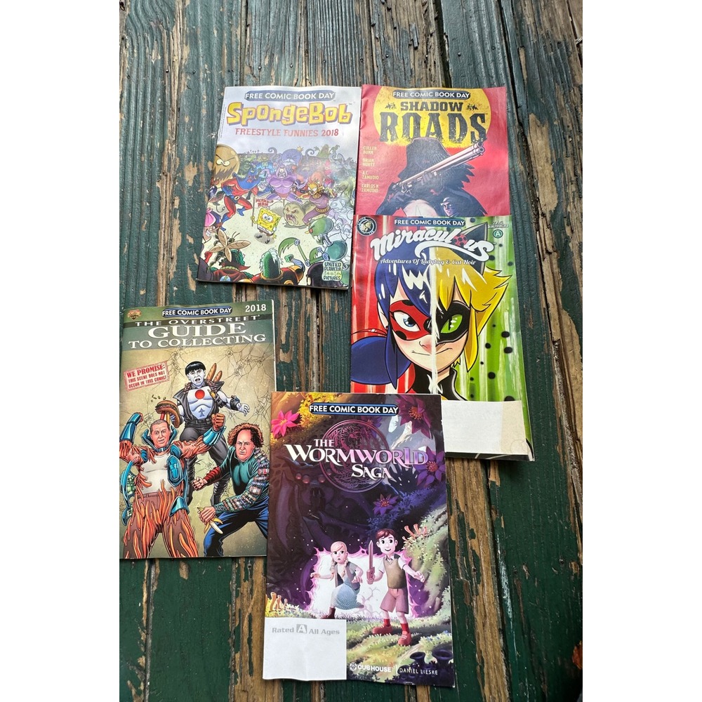 Free Comic Book Day 2018 Lot SpongeBob Miraculous Wormworld Saga 5pc